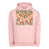 Pigment Salmon hippie rainbow and daisy Urban Hoodie - TumblerDesignByShophia