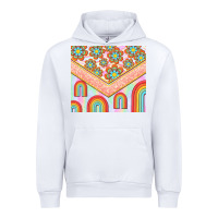 White hippie rainbow and daisy Urban Hoodie - TumblerDesignByShophia