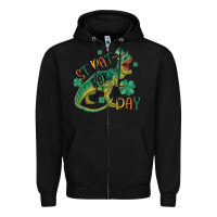 Black st patrex day Zipper Hoodie - MaliasSmallBusiness