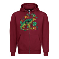 Burgundy st patrex day Zipper Hoodie - MaliasSmallBusiness