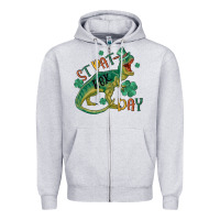 Heather Grey st patrex day Zipper Hoodie - MaliasSmallBusiness