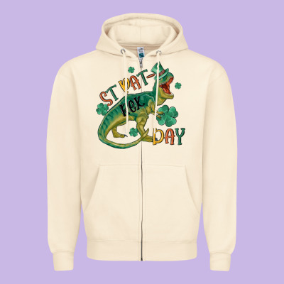 St Patrex Day Zipper Hoodie Designed By Maliassmallbusiness