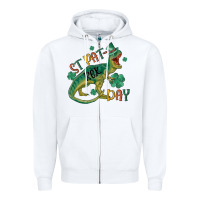 White st patrex day Zipper Hoodie - MaliasSmallBusiness
