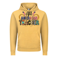 Vintage Mustard all american teacher Vintage Hoodie - CowhideDigitalArt