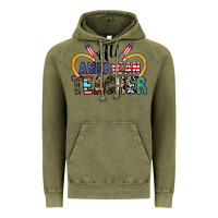 Vintage Olive all american teacher Vintage Hoodie - CowhideDigitalArt