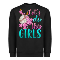 Black let's do this girls baseball Heavyweight Sweatshirt - BundleAndBundleShop