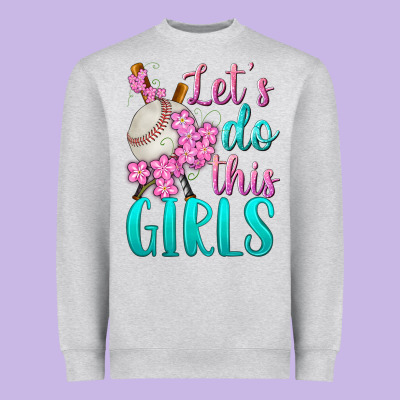 Let's Do This Girls Baseball Heavyweight Sweatshirt Designed By Bundleandbundleshop