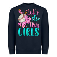 Navy let's do this girls baseball Heavyweight Sweatshirt - BundleAndBundleShop