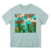Arona cactus turquoise leopard cowhide tumbler rana Heavy Core Tee - RanaPortraitStore