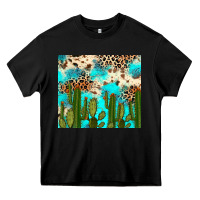 Black cactus turquoise leopard cowhide tumbler rana Heavy Core Tee - RanaPortraitStore