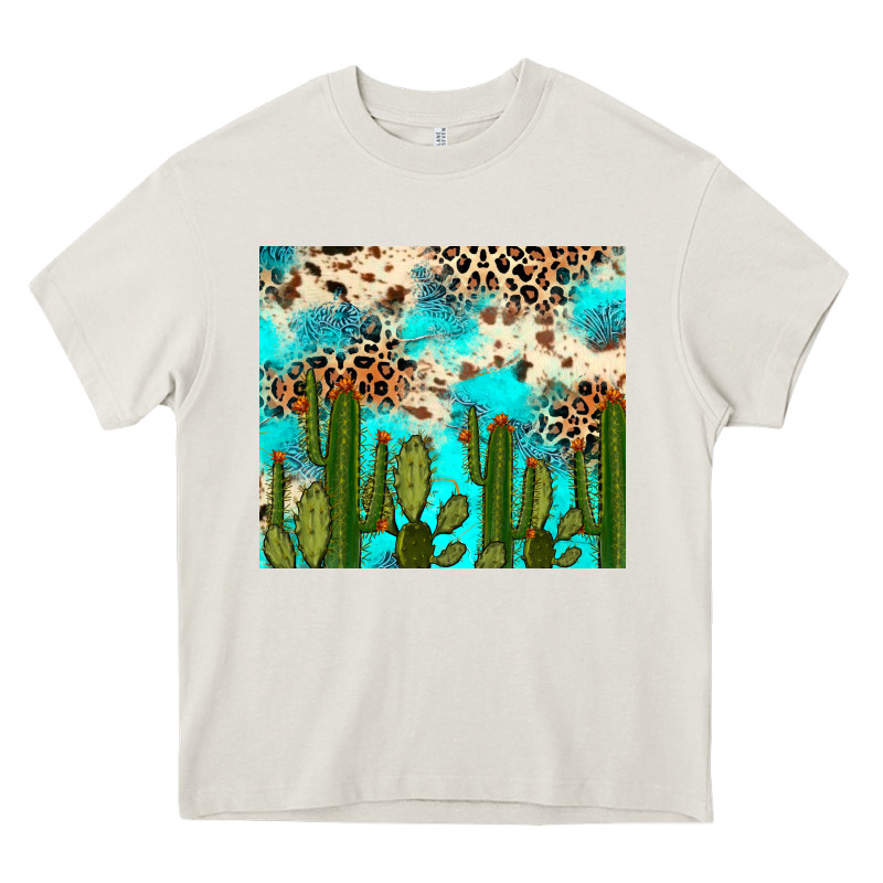 Cactus Turquoise Leopard Cowhide Tumbler Rana Heavy Core Tee by RanaPortraitStore | Teevron