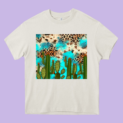 Heavy Core Tee cactus turquoise leopard cowhide tumbler rana
