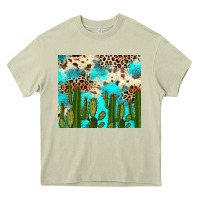 Mossy cactus turquoise leopard cowhide tumbler rana Heavy Core Tee - RanaPortraitStore