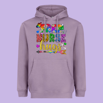 Free Nurse Hugs Pride Lgbtq+ Heavyweight Hoodie Designed By Bundleandbundleshop