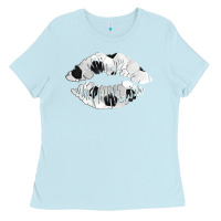 Baby Blue soccer lips Ladies Tee - AdoDesignShop