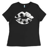 Black soccer lips Ladies Tee - AdoDesignShop
