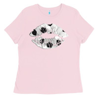 Bubblegum Pink soccer lips Ladies Tee - AdoDesignShop