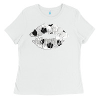 White soccer lips Ladies Tee - AdoDesignShop