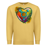 Antique Gold Lgbtq Heart With Sunflower Premium Sweatshirt - BundleAndBundleShop