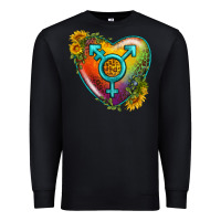 Black Lgbtq Heart With Sunflower Premium Sweatshirt - BundleAndBundleShop