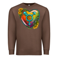Chestnut Lgbtq Heart With Sunflower Premium Sweatshirt - BundleAndBundleShop