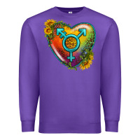 Purple Lgbtq Heart With Sunflower Premium Sweatshirt - BundleAndBundleShop