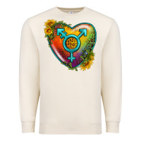 Sandshell Lgbtq Heart With Sunflower Premium Sweatshirt - BundleAndBundleShop