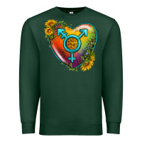 Sports Green Lgbtq Heart With Sunflower Premium Sweatshirt - BundleAndBundleShop