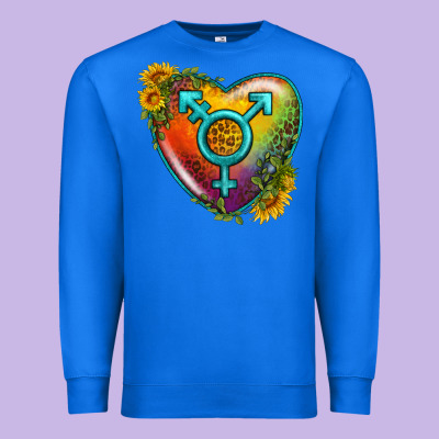Lgbtq Heart With Sunflower Premium Sweatshirt Designed By Bundleandbundleshop