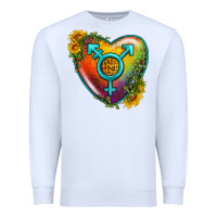 White Lgbtq Heart With Sunflower Premium Sweatshirt - BundleAndBundleShop