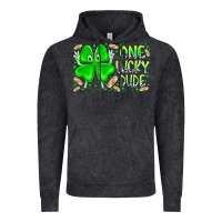 Vintage Black one lucky dude Vintage Hoodie - RacoonDesign