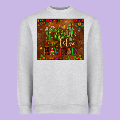 Feliz Navidad Cactus Heavyweight Sweatshirt Designed By Jahusdesignshop
