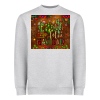Heather Grey feliz navidad cactus Heavyweight Sweatshirt - JahusDesignShop