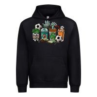 Black Soccer coffee cups Urban Hoodie - HowdyJamesFarm