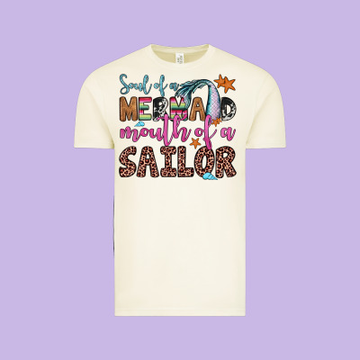 Soul Of A Mermaid Mouth Of A Sailor Vintage Tee Designed By Jahusdesignshop