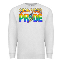 Oatmeal Heather Lgbtq Show Your Pride With Rainbow Premium Sweatshirt - BundleAndBundleShop