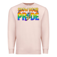 Pale Pink Lgbtq Show Your Pride With Rainbow Premium Sweatshirt - BundleAndBundleShop