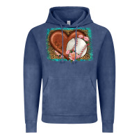 Vintage Denim western leopard baseball heart Vintage Hoodie - HRA Design Shop