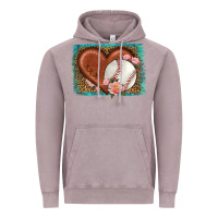 Vintage Zinc western leopard baseball heart Vintage Hoodie - HRA Design Shop