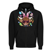 Black easter cow Zipper Hoodie - MaliasSmallBusiness