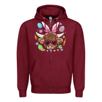 Burgundy easter cow Zipper Hoodie - MaliasSmallBusiness