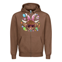 Chestnut easter cow Zipper Hoodie - MaliasSmallBusiness