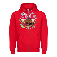 Red easter cow Zipper Hoodie - MaliasSmallBusiness