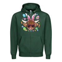 Sports Green easter cow Zipper Hoodie - MaliasSmallBusiness