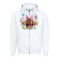 White easter cow Zipper Hoodie - MaliasSmallBusiness