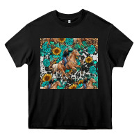 Black cowgirl sunflower turquoise Heavy Core Tee - RanaPortraitStore