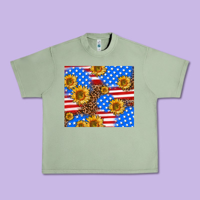 Basic Sunflower And Leopard Urban Heavy Tee Designed By Adodesignshop