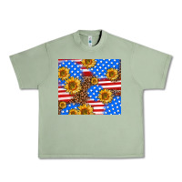 Oil Green basic sunflower and leopard Urban Heavy Tee - AdoDesignShop