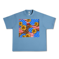 Pebble Blue basic sunflower and leopard Urban Heavy Tee - AdoDesignShop