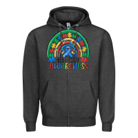 Charcoal Heather autism awareness rainbow Zipper Hoodie - MaliasSmallBusiness